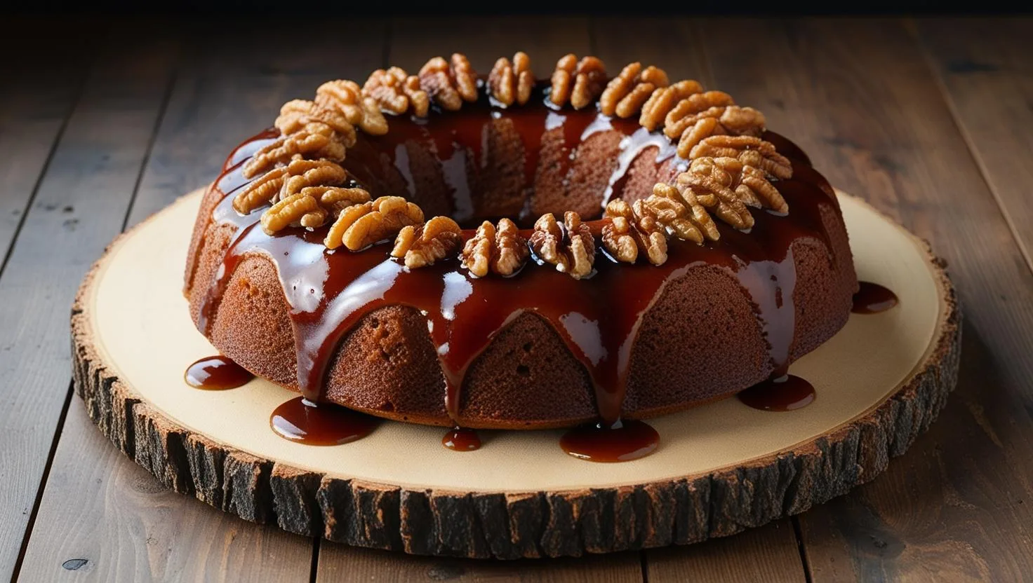 Bolo de café com nozes