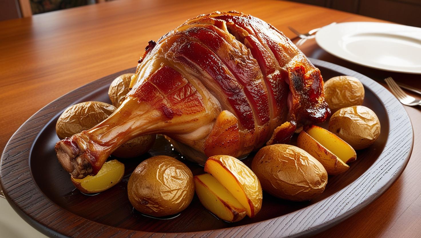 Pernil de Porco Assado com Batatas