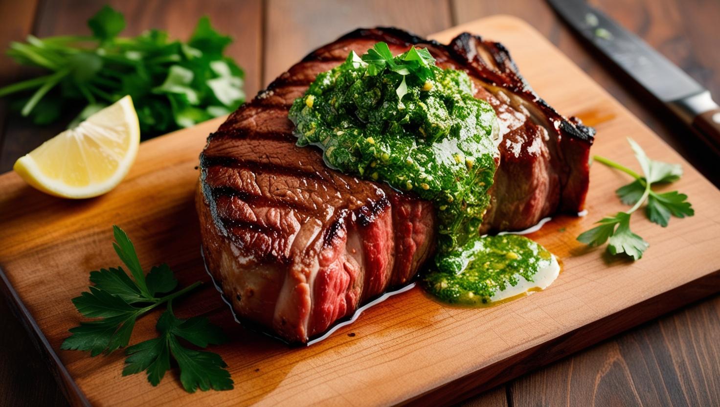 Bife de Ancho Grelhado com Molho Chimichurri