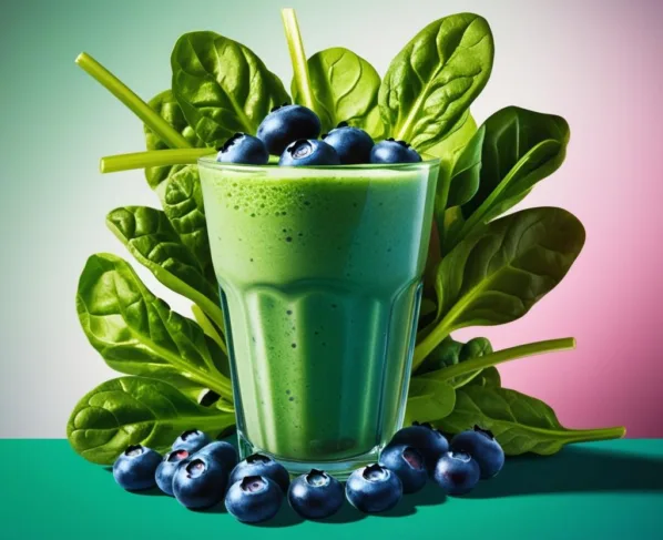 Smoothie de Mirtilo com Espinafre