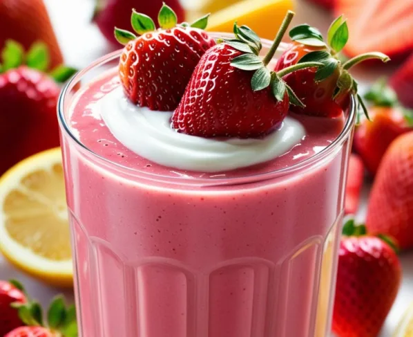 Smoothie de Morango e Iogurte