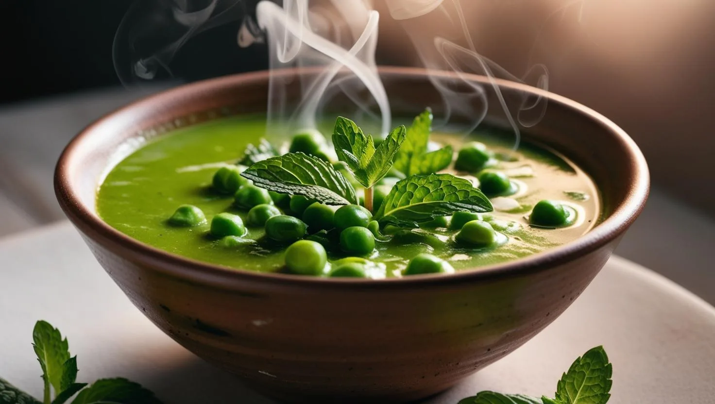 Sopa de Ervilha com Hortelã