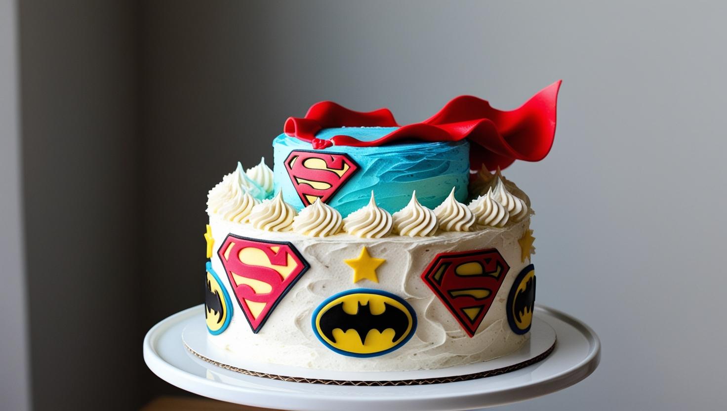 Bolo temático super-heróis
