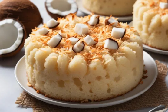 Bolo de tapioca com coco sem açúcar