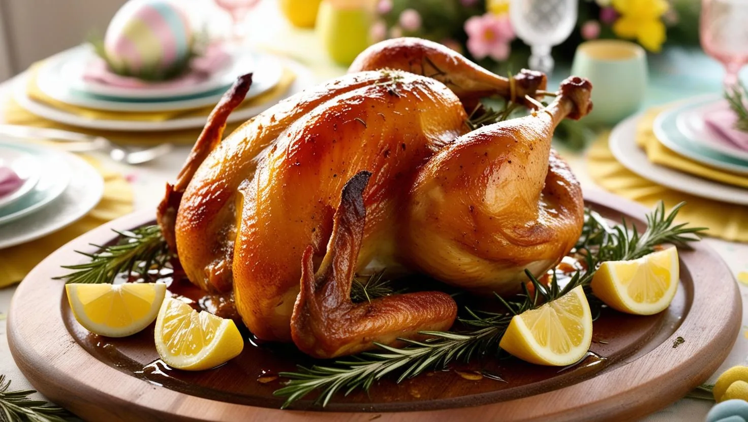 Frango Assado Festivo para o Almoço de Páscoa