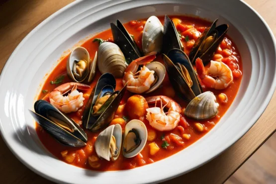 Mariscos ao Molho de Tomate Fresco e Saboroso