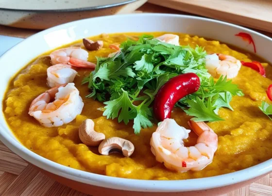 Receita de Vatapá Baiano Cremoso com Frutos do Mar Fácil de Preparar