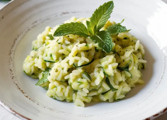 Risoto de Abobrinha com Hortelã Fresco e Leve