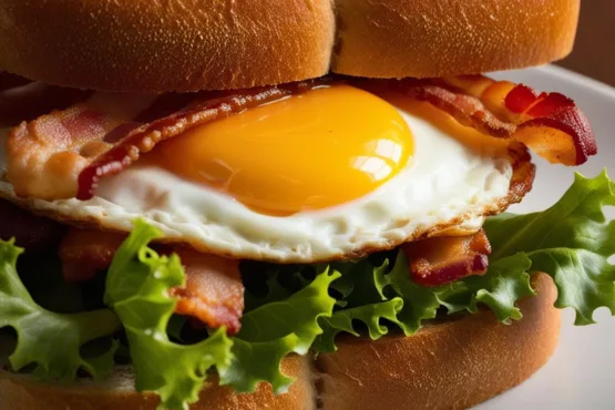 Sanduíche de Ovo com Bacon e Alface Rápido