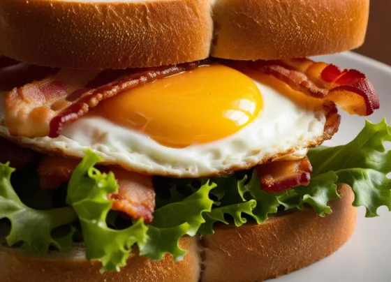 Sanduíche de Ovo com Bacon e Alface Rápido