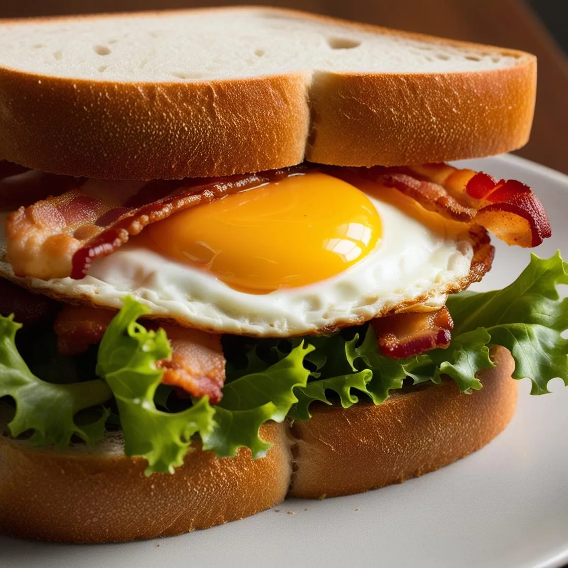 Sanduíche de Ovo com Bacon e Alface Rápido