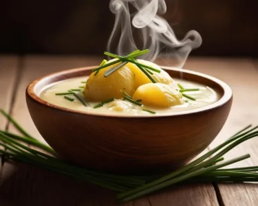 Sopa Batata Cebolinha Cremosa e Vegana