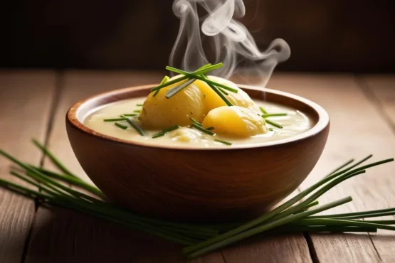 Sopa Batata Cebolinha Cremosa e Vegana