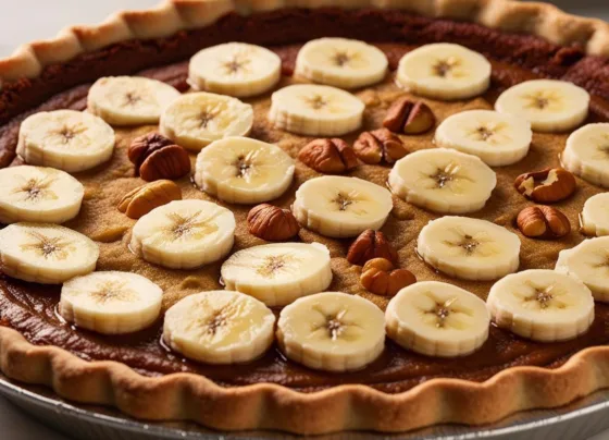 Torta Vegana de Banana com Crosta de Castanhas