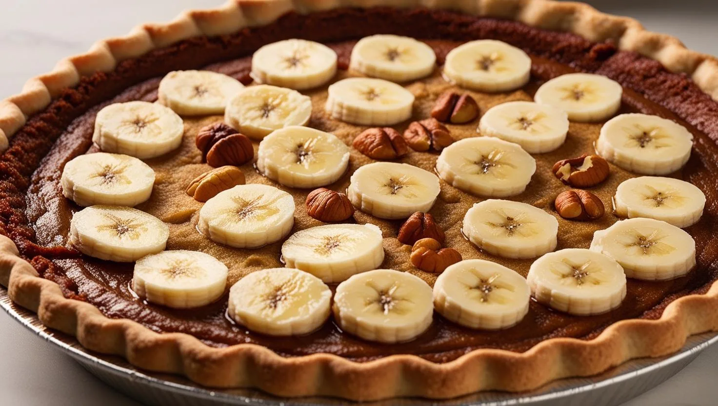 Torta Vegana de Banana com Crosta de Castanhas