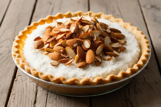 Torta Vegana de Coco com Amêndoas Sem Glúten