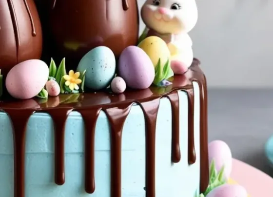 cropped Bolo de Pascoa Decorado com Ovos de Chocolate ao Leite webp