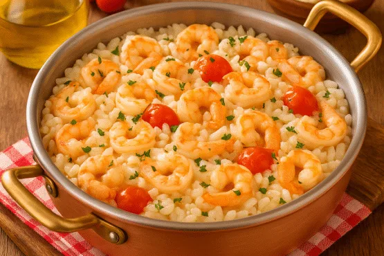 Arroz Cremoso com Camarão Receita Deliciosa e Fácil