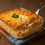 Arroz de Forno com Queijo e Presunto Delicioso e Prático