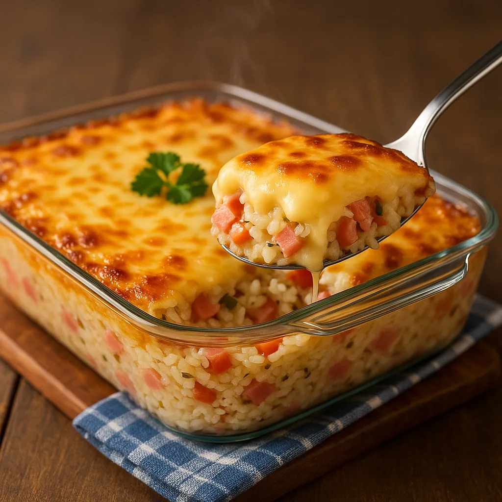 Arroz de Forno com Queijo e Presunto: Delicioso e Prático