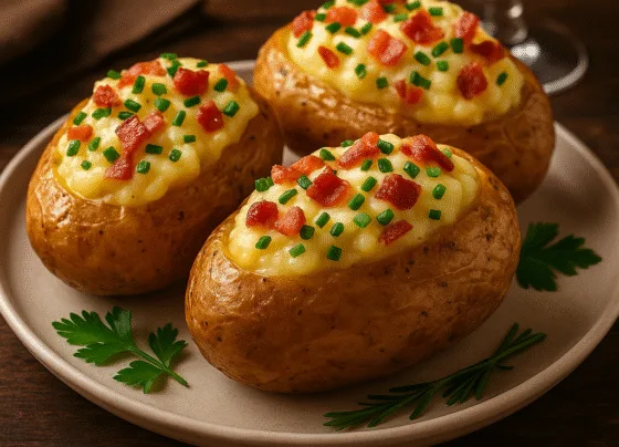 Batata Recheada Cremosa e Fácil