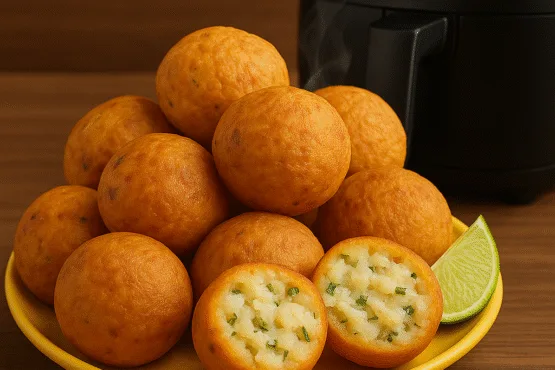 Bolinho de Bacalhau na Airfryer Crocante por Fora e Macio por Dentro