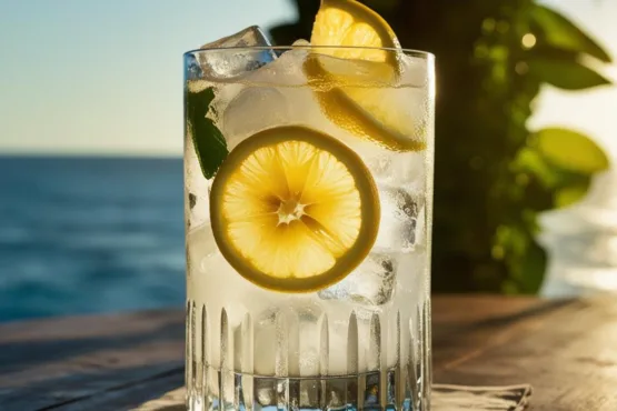 Caipirinha de Limão Siciliano com Cachaça e Gelo