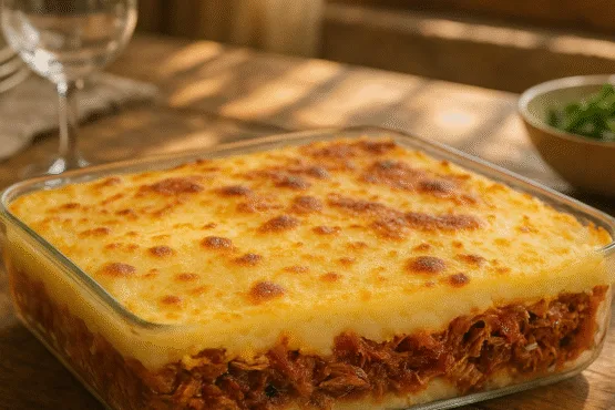 Escondidinho de Carne Seca com Mandioca Receita Tradicional