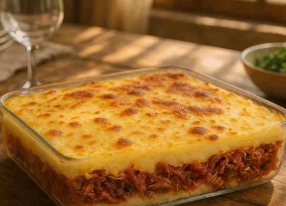 Escondidinho de Carne Seca com Mandioca Receita Tradicional