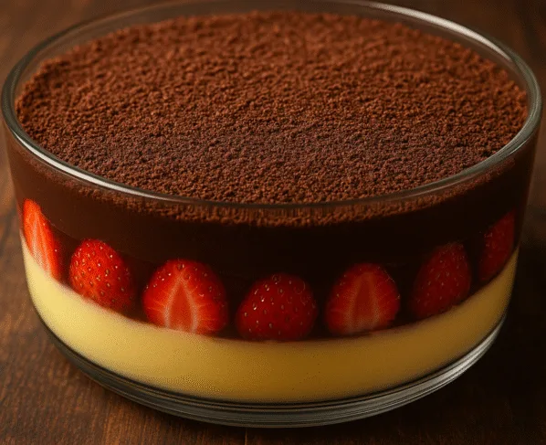 Escondidinho de Chocolate com Morangos Frescos Sobremesa Deliciosa
