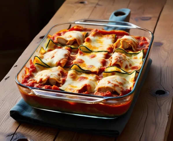 Lasanha Low Carb de Frango com Abobrinha Receita Saudável