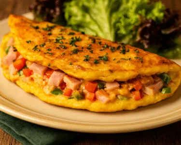 Omelete com Queijo e Presunto Saboroso e Prático!