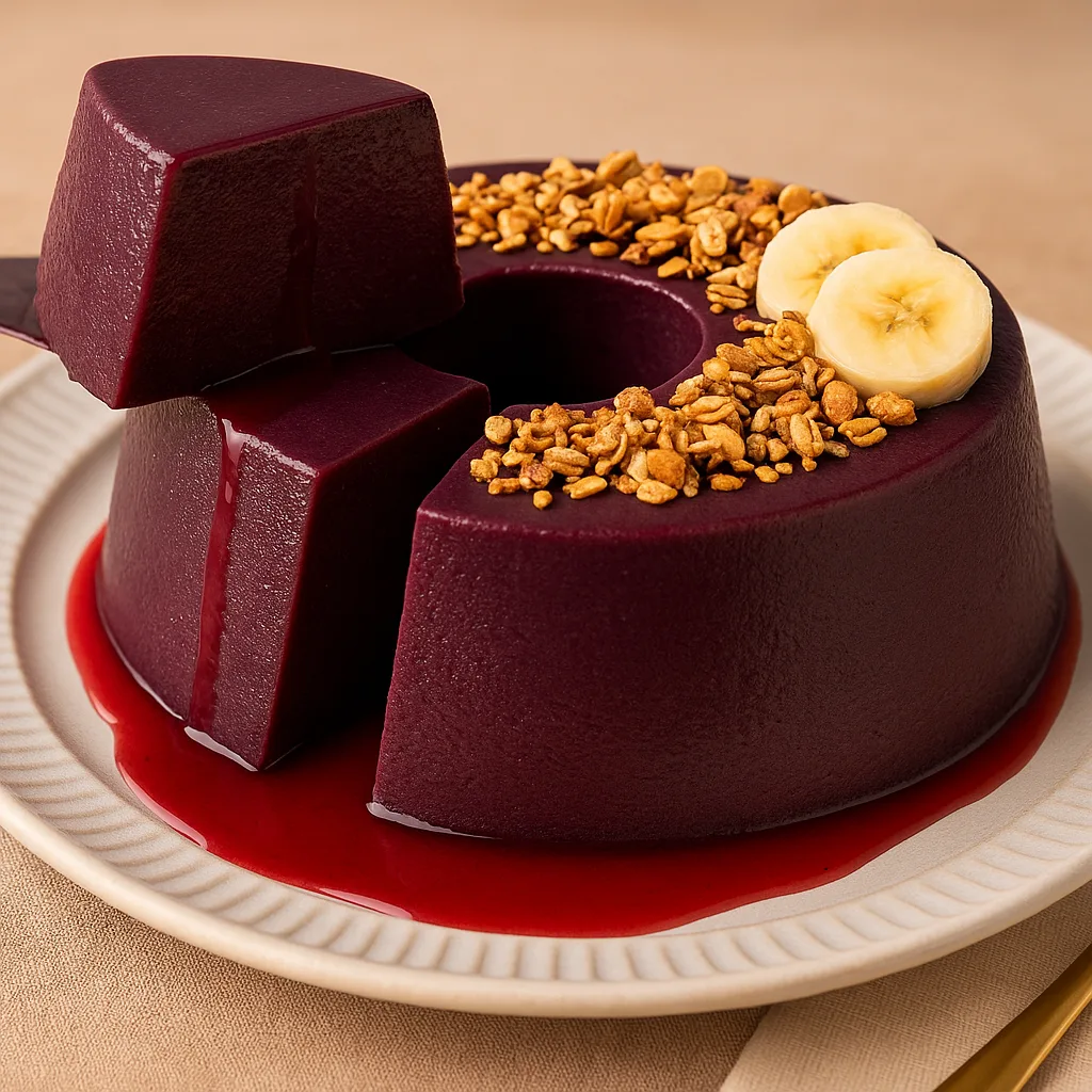 Pudim de Açaí com Banana e Granola: Receita Saudável