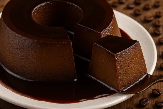 Pudim de Café com Calda de Chocolate Amargo