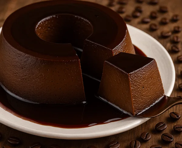 Pudim de Café com Calda de Chocolate Amargo