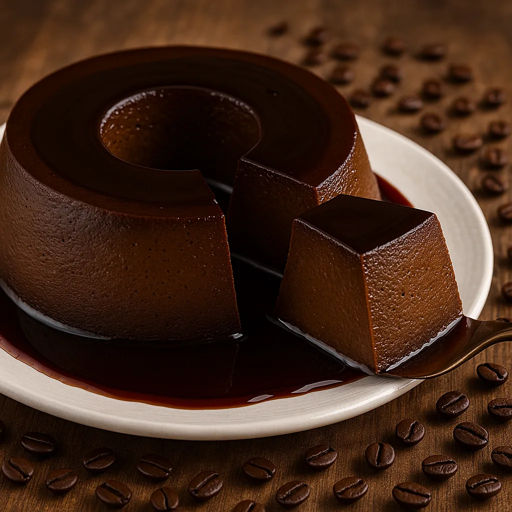 Pudim de Café com Calda de Chocolate Amargo