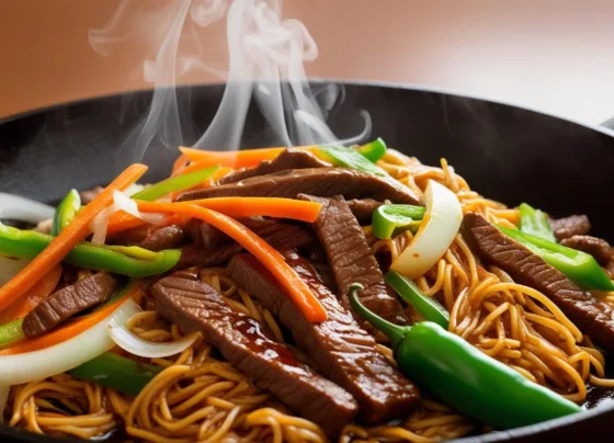 Receita para Yakisoba de Carne Completo com Legumes Frescos