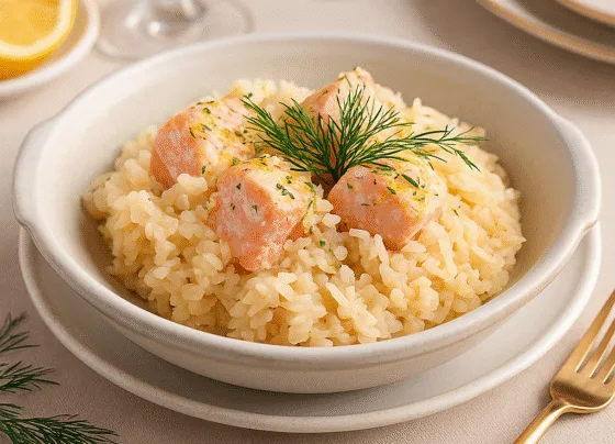 Risoto de Salmão Cremoso e Sofisticado