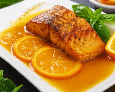 Salmão Grelhado com Molho de Laranja Cítrico e Adocicado