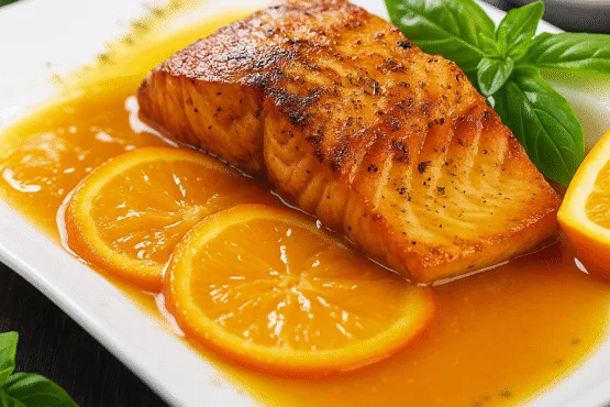 Salmão Grelhado com Molho de Laranja Cítrico e Adocicado