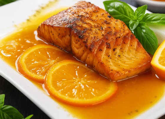 Salmão Grelhado com Molho de Laranja Cítrico e Adocicado