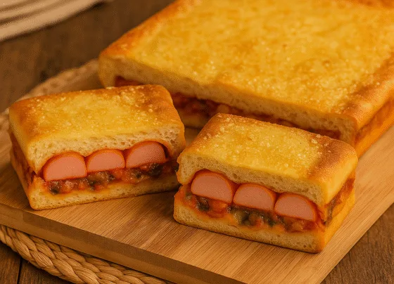 Sanduíche de cachorro quente assado