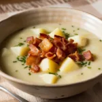 Sopa Cremosa de Batata com Bacon Crocante Receita Confortante