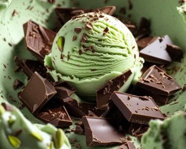 Sorvete de Pistache com Chocolate Amargo Belga