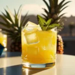 Suco de Abacaxi com Hortelã e Gelo